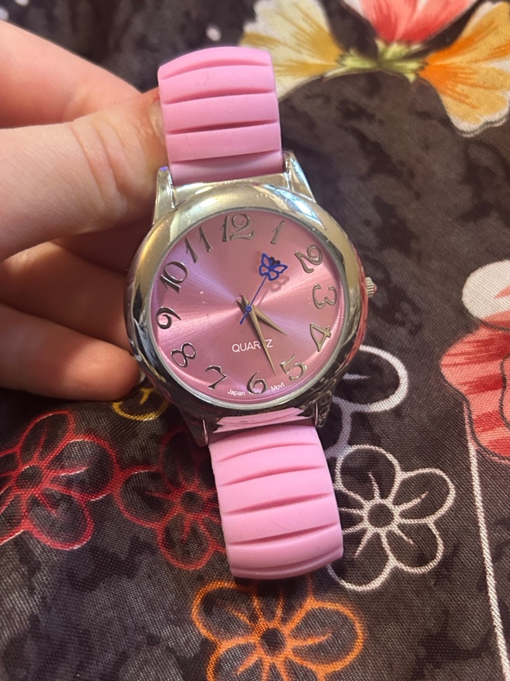 Y2K Pink Silicone Strap Quartz Watch with Butterfly
